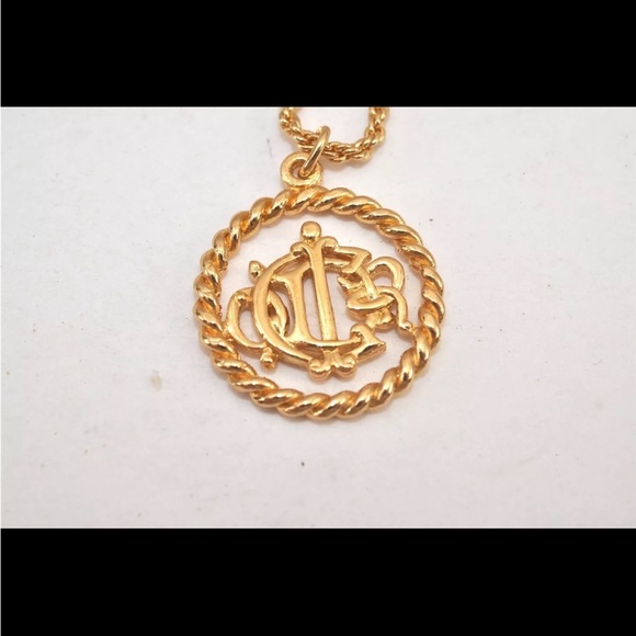 Christian Dior Gold Plated Pendant Necklace EUC - Picture 8 of 11